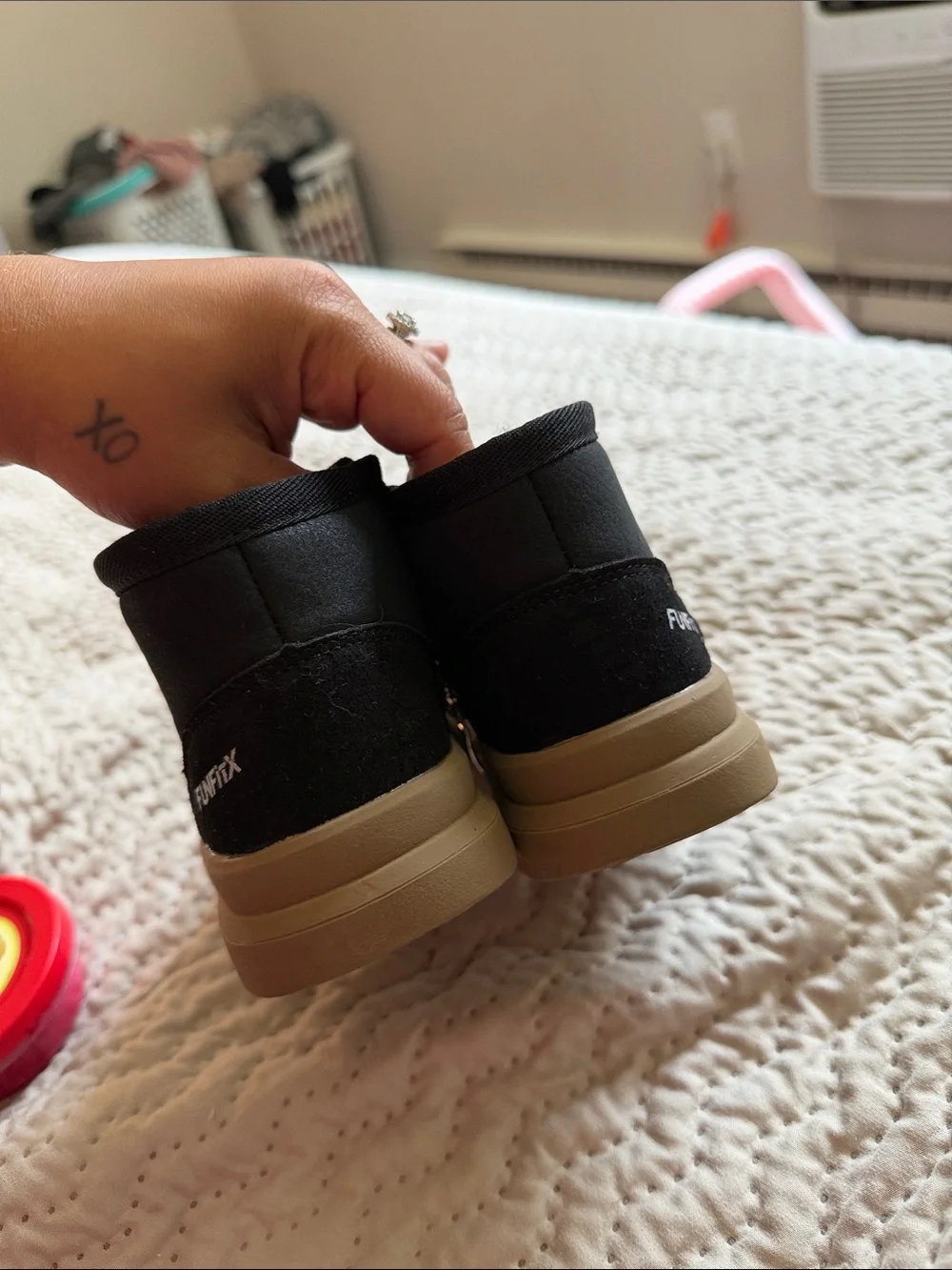 Kids Black and Tan Waterproof Winter Boots